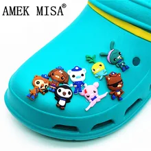 8 шт. в наборе, украшения для обуви, новинка, Мультяшные ПВХ Октонавты, садовая обувь, аксессуары, пряжки, очаровательные, подходят для лент/Croc/JIBZ, 3D-XZD08