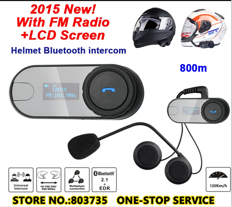 2016 LCD Screen Motorcycle Helmet Bluetooth FM Radio Motor