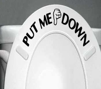 

Funny Put Me Down Letters Decorative Waterproof Toilet Stickers Bathroom Home Decor Vinyl Wall Decals Decorations