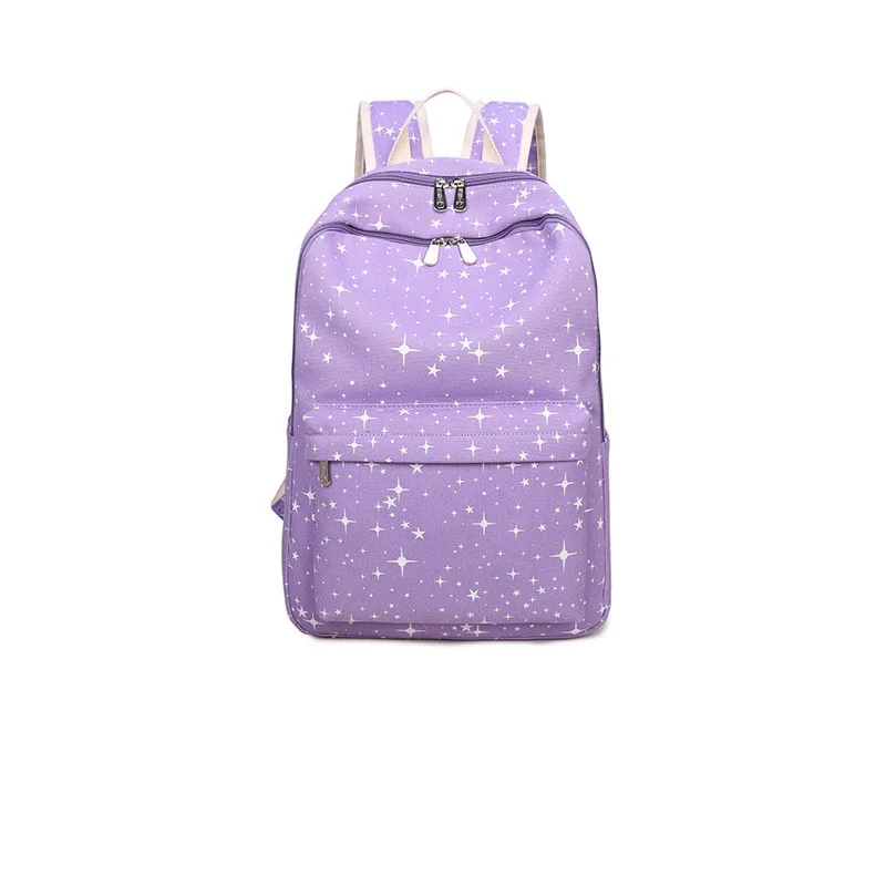 

Print Stars Canvas Computer Bag Shoulder Bag Elegant and Comfortable Cotton Canvas Backpack Wearable Waterproof Student Backpack