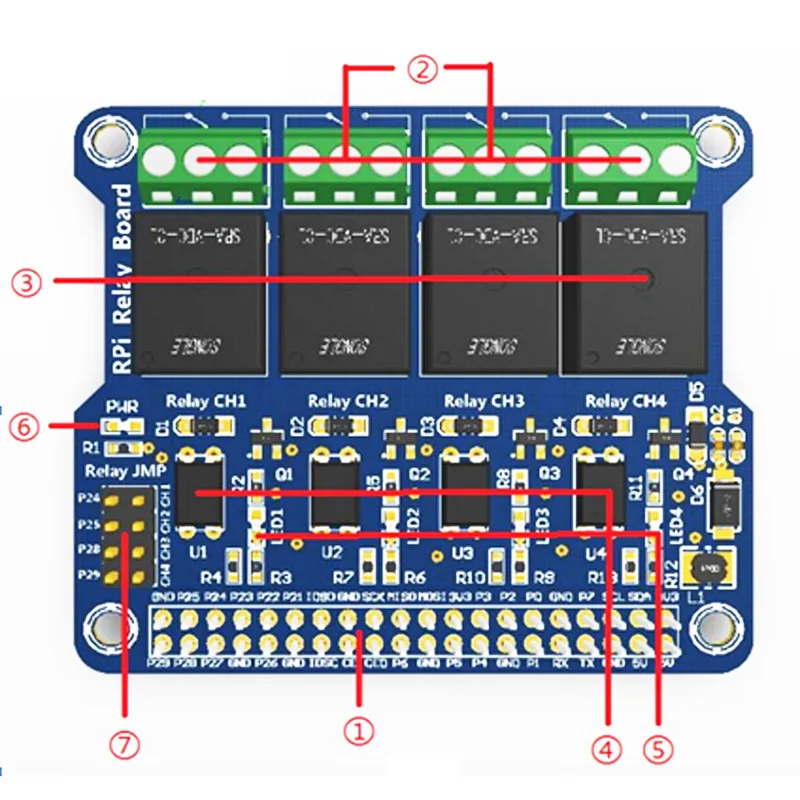 

1Pcs Raspberry Pi Power Relay Board Expansion Module Shield Supports Rpi A+/B+/2 B/3 B For Home Automation Intelligent