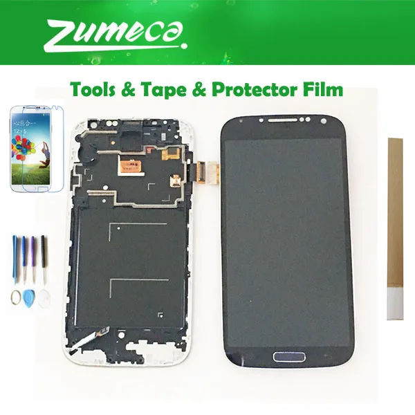 

For Samsung Galaxy S4 i9500 i9505 i337 Samsung I9500 LCD Display+Touch Screen Panel With Frame Black White Color With Kits