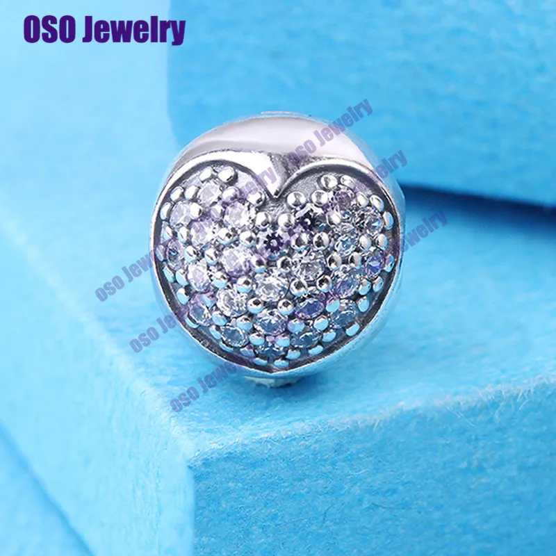 Genuine Silver 925 clear clip Beads Fit Charms silver original bracelets bangles pendants jewelry making | Украшения и аксессуары