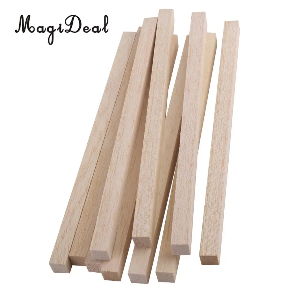 MagiDeal Newest 10Pcs/Lot Natural Wood Sticks Hobby Stick Kids Hand Craft Funny Art DIY Making Wedding Party Project Supplies 