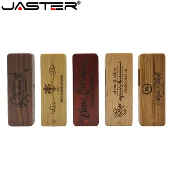 

JASTER LOGO personality wooden USB flash drive creative gift customized LOGO wood u disk bamboo pendrive 4G 16GB 32GB 64GB hot
