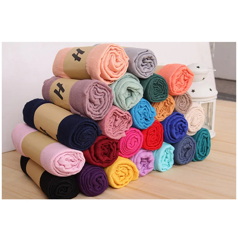 

C 2019 Fashion Candy Color Cotton Spring Long Scarf New Design Shawl Scarves Soft Korean Solid Color Girls Scarves bufanda mujer