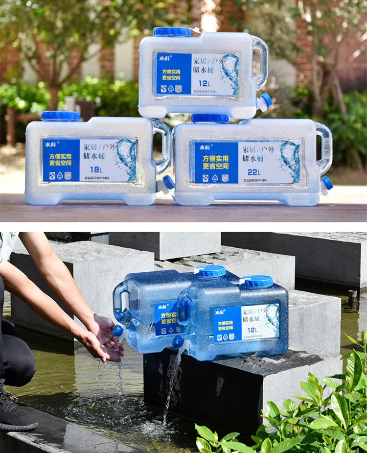 5 литров Портативный Квадратный Контейнер для хранения воды с водопроводной воды для дома, автомобиля, кемпинга, питьевой воды Портативный PC жидкой воды бутылки