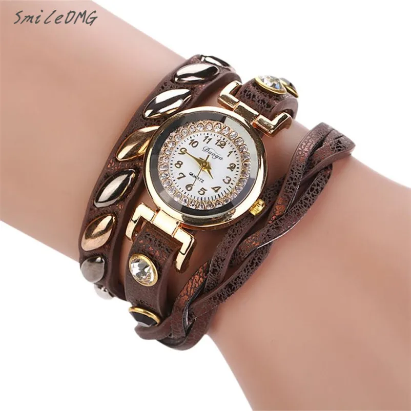 

SmileOMG Hot Fashion Duoya Casual Watch  Mode Bracelet En Cuir Montre-Bracelet Femmes Robe  Christmas Gift Free Shipping ,Sep 15