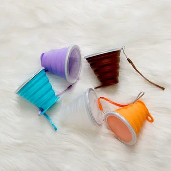 

270ML Travel Cup Stainless Steel Silicone Retractable Folding Cups Telescopic Collapsible Coffee Cups Outdoor Sport Water Cup