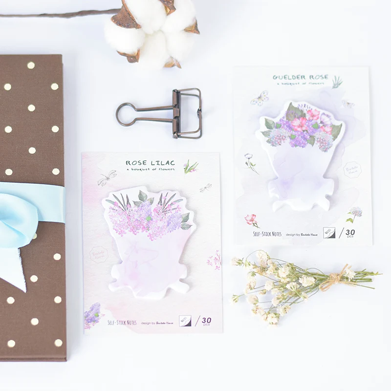 

6 pcs A bouquet of flowers memo pad Self-stick post notes Rose sticker it note Office accessories School supplies Wedding a6666