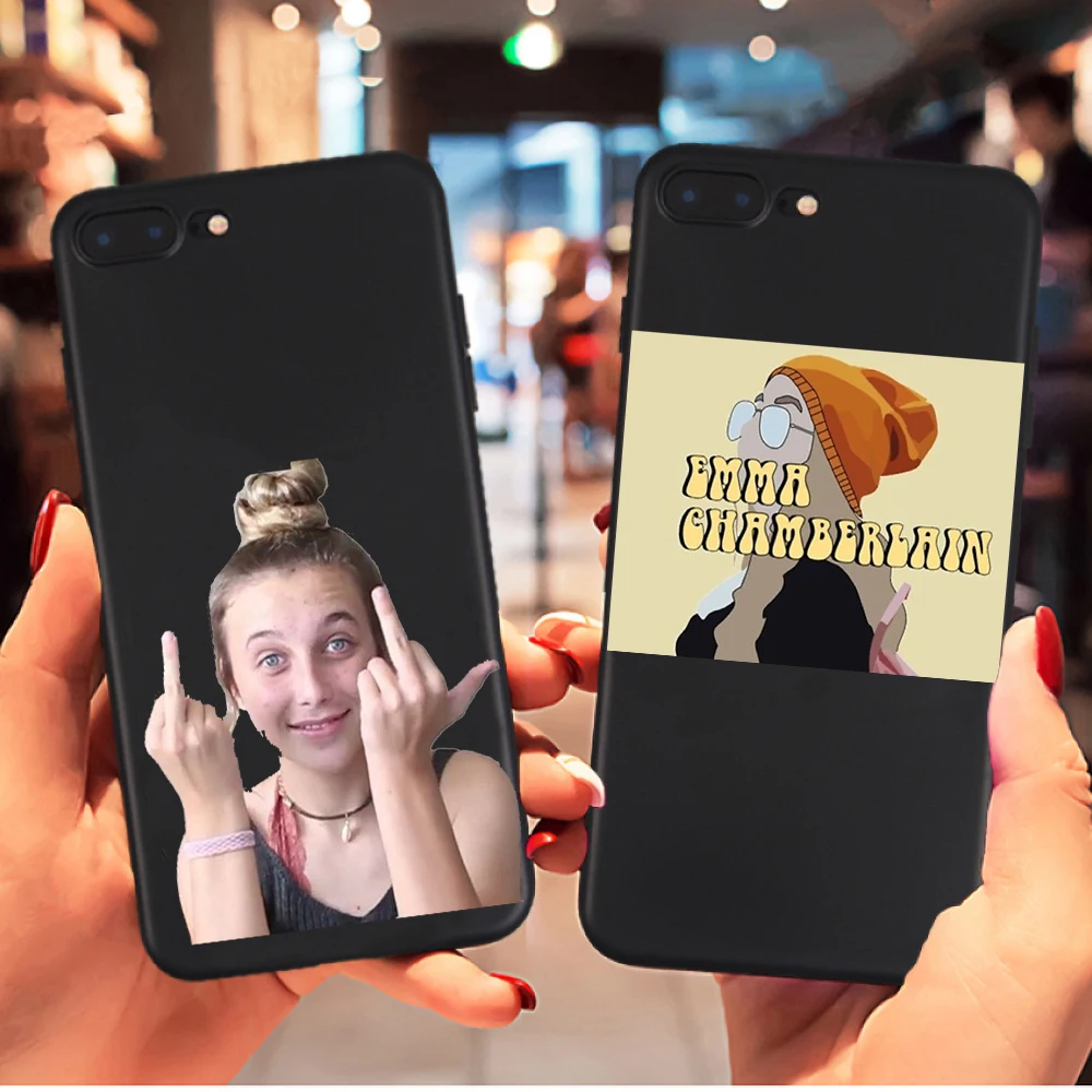 

Emma Chamberlain phone case not noing so hot cover case for iPhone 9 9 plus X XS 6 6s 7 Plus 5s for Samsung s8 s9 plus S7 Edge
