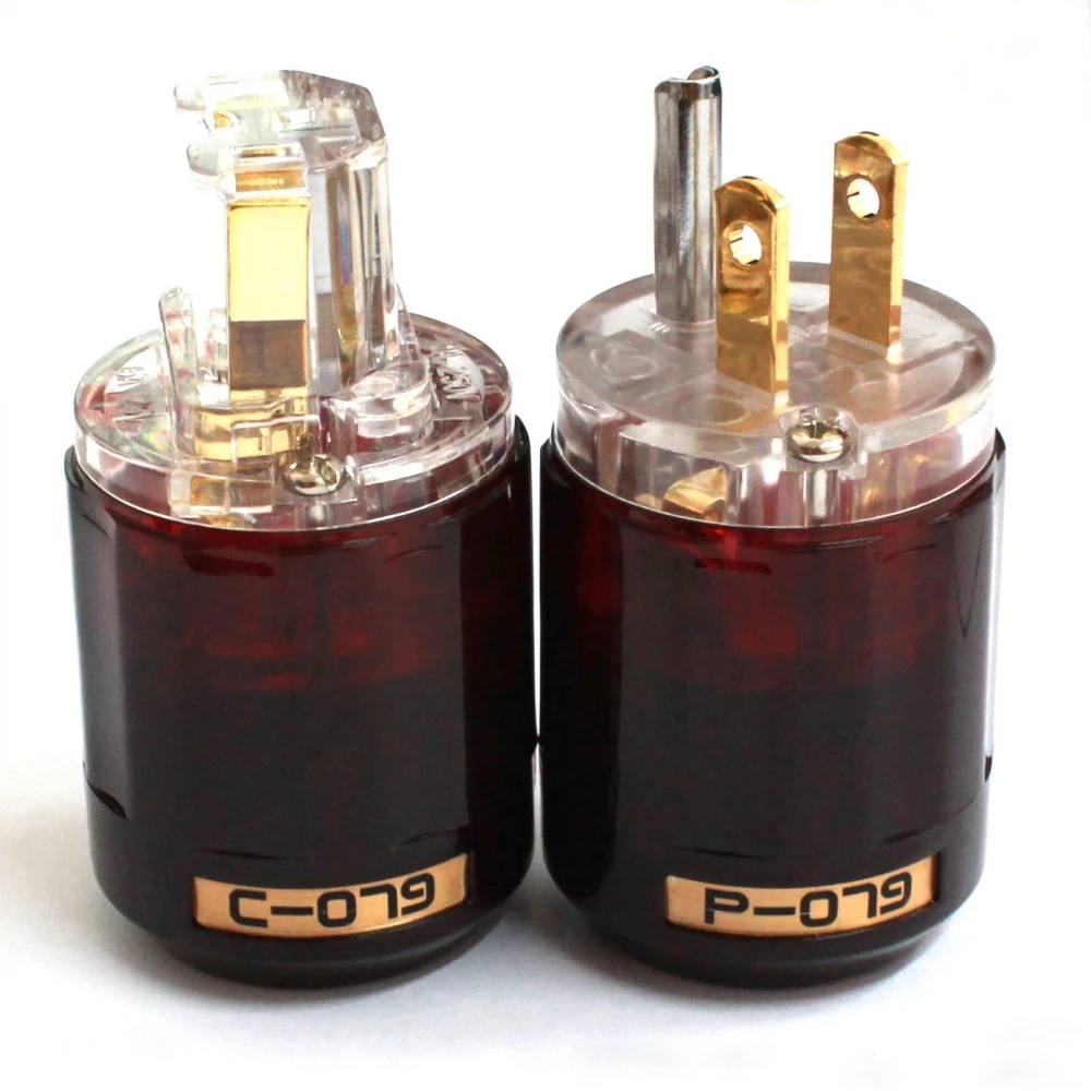 

Oyaide C-079 P-079 US Power Plug 24k Gold Plated IEC Audio Connector Female-Male MATIHUR audio Transparent hifi DIY