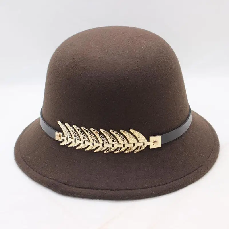 New 9 Colours Winter Autumn Imitation Woolen Fedoras Cap Basin of Dome Woolen Cloth Hat Female Cloth Basin Cap Fedora