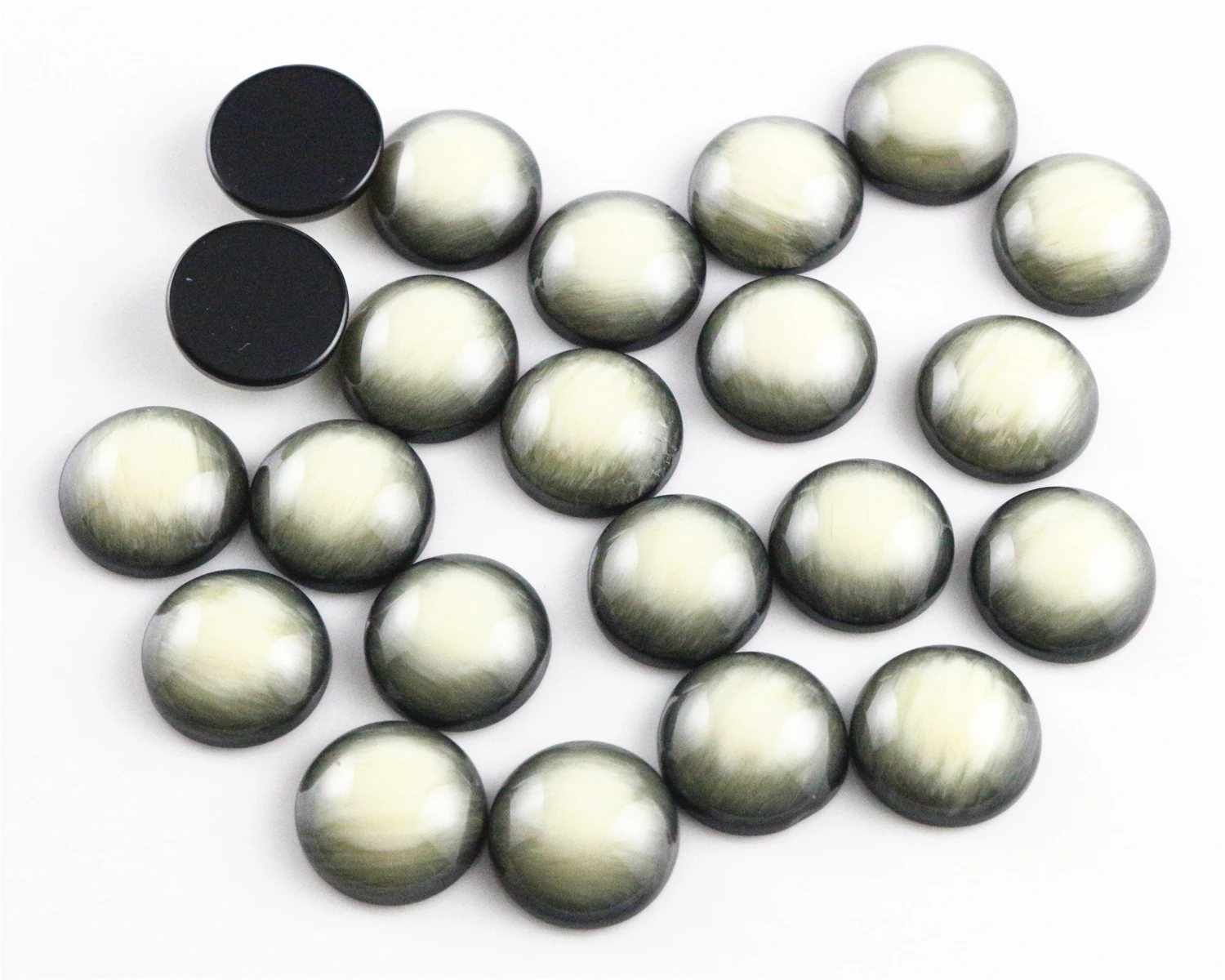 

New Fashion 40pcs 12mm Creamy-white Colors Stylish Brushed Style Flat back Resin Cabochons Cameo-V5-04