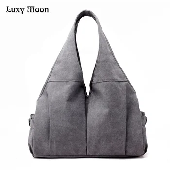 

Luxy Moon Women Handbag Casual Large Canvas Tote Bag Famous Brand Fashion Handbags Mom Bags Washable Bolsas Feminina Grey ZD673