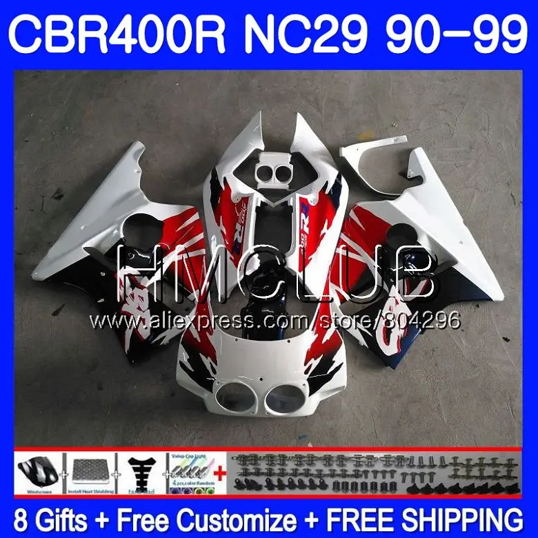 NC29 для HONDA CBR 400RR 400 RR CBR400RR 94 95 96 97 98 99 90HM17 CBR400 RR синий белый Горячая 1994 1995 1996 1997 1998 1999 обтекатель - Цвет: No. 1