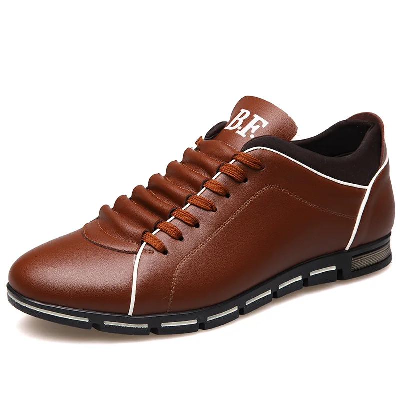Мужская повседневная обувь размера плюс 38-48, модная удобная кожаная обувь для мужчин, летняя мужская обувь, Прямая поставка - Цвет: Brown