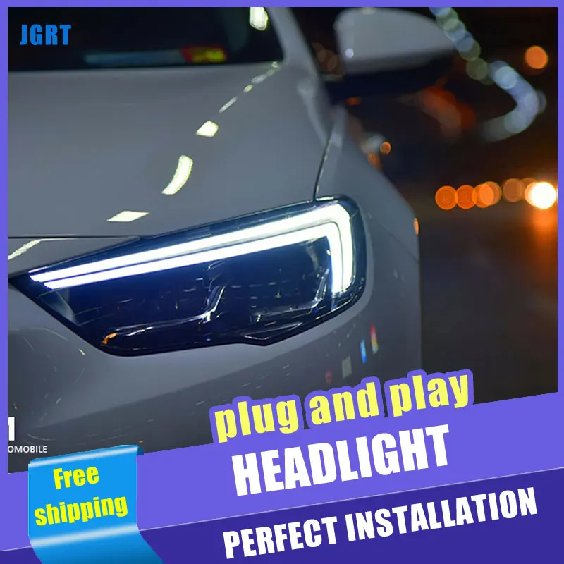 Online 2PCS Auto Stil LED scheinwerfer für Buick Regal 2018 2019 für Regal kopf lampe LED DRL Objektiv Doppel strahl H7 HID Xenon bi xenon objektiv