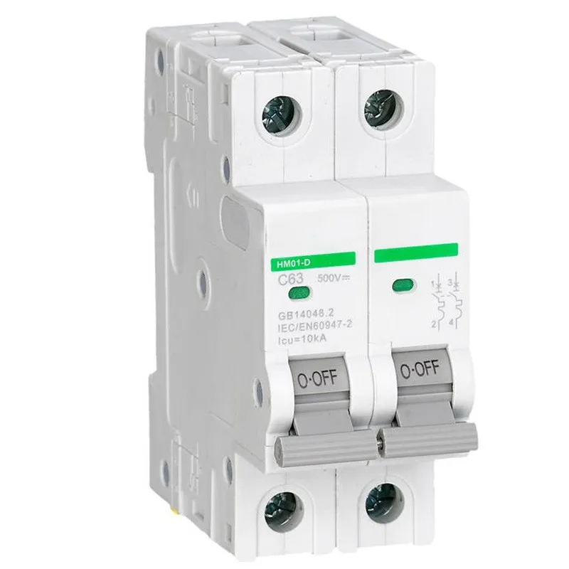 2P 500V DC 63A миниатюрные выключатели для солнечного поколения не поляризованные с