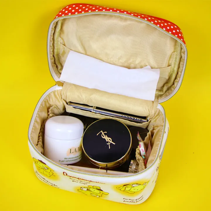 Сумка-косметичка из ПУ с мультяшным помпоном для женщин, Марка Pom-Pom Purin, Портативная сумка для хранения, сумка для путешествий для девочек, коробка для макияжа