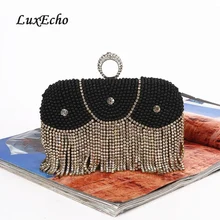 Серебряные сумки на плечо с жемчужной цепочкой, модные клатчи на день невесты, вечерние сумки для девочек, вечерние/свадебные сумки с кисточками, бисерный кошелек, сумки