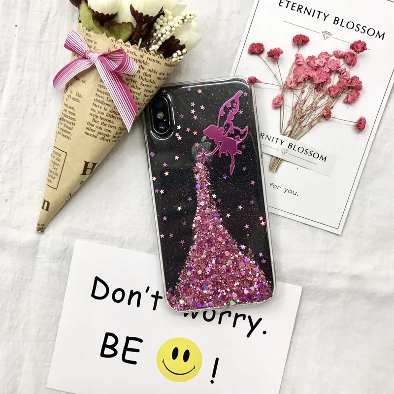 Tfshining Fashion Bling Princess Mermaid Phone Case For iPhoneX XS Max XR 6 6s 7 8 Plus Glitter Sequins Cartoon Alice Soft Cover (5)