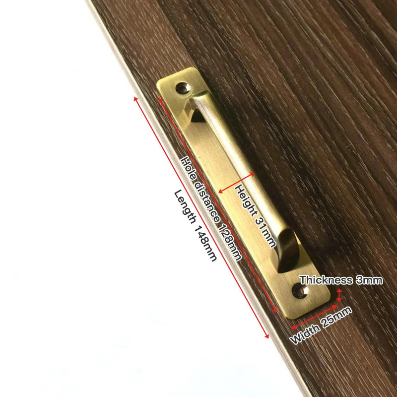 KAK раздвижные дверные ручки из цинкового сплава ручки для спальни Санузел туалет дверные ручки для шкафа противопожарные дверные мебельные ручки - Цвет: Green Bronze 128mm