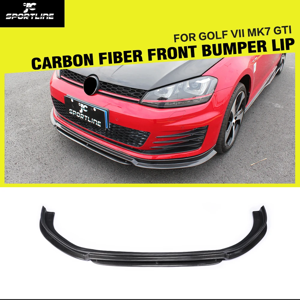 Golf MK7 R Styling Carbon Fiber Car Front Lip Splitter for VW Golf VII