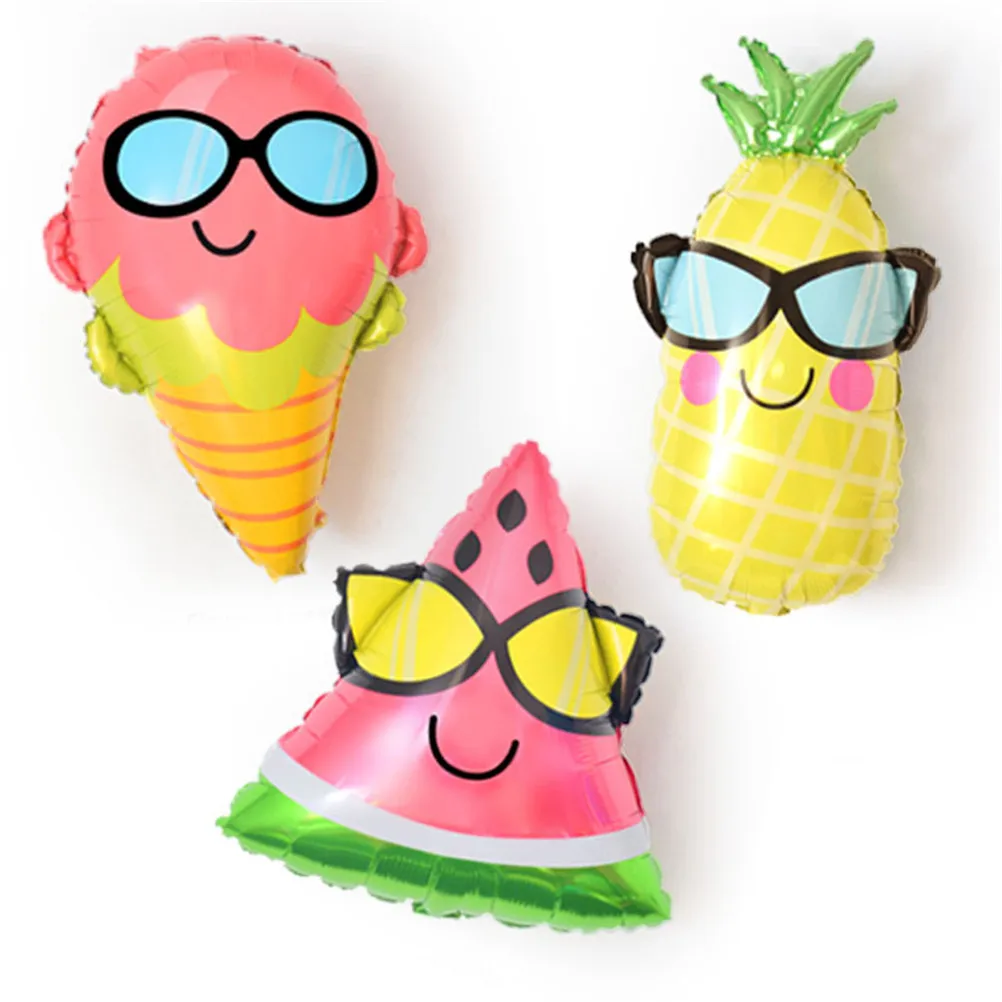 Funny Wear GlassesWatermelon Pineapple Foil Balloon Multi Style Cartoon Fruit Balloons for Kids Birthday Summer Party Decoration