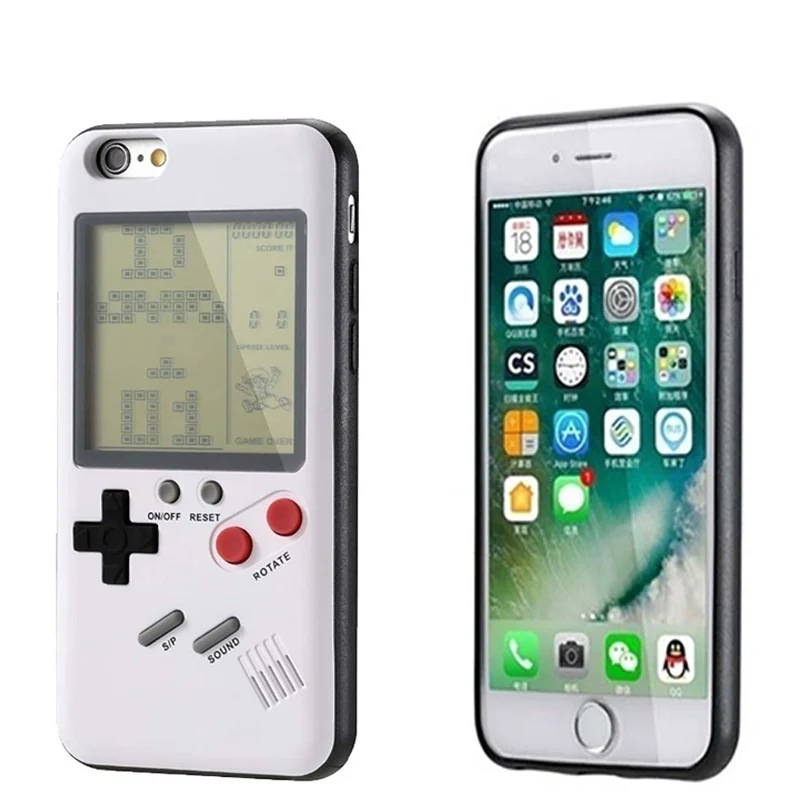 

Soft TPU Phone Cases Can Play Game Tetris Console Cover For Iphone X 6 6S Plus Case
