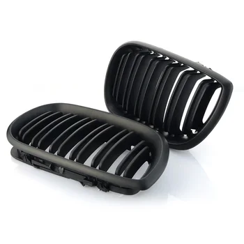 

1Pair Car Style Gloss Black Front Kidney Double Slat Grill Grille For BMW E46 4 Door 4D 3 Series 2002-2005 Wholesale