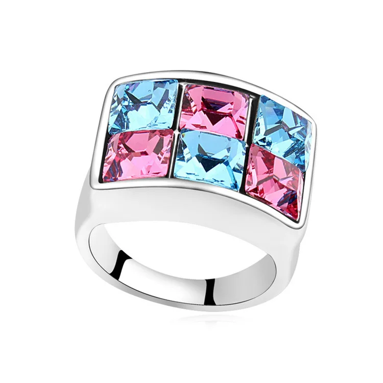 Baffin Макси кольца с кристаллами Swarovski вечерние аксессуары для мужчин и женщин модные мужские Т-образные ювелирные изделия коктейльное кольцо - Цвет основного камня: rose