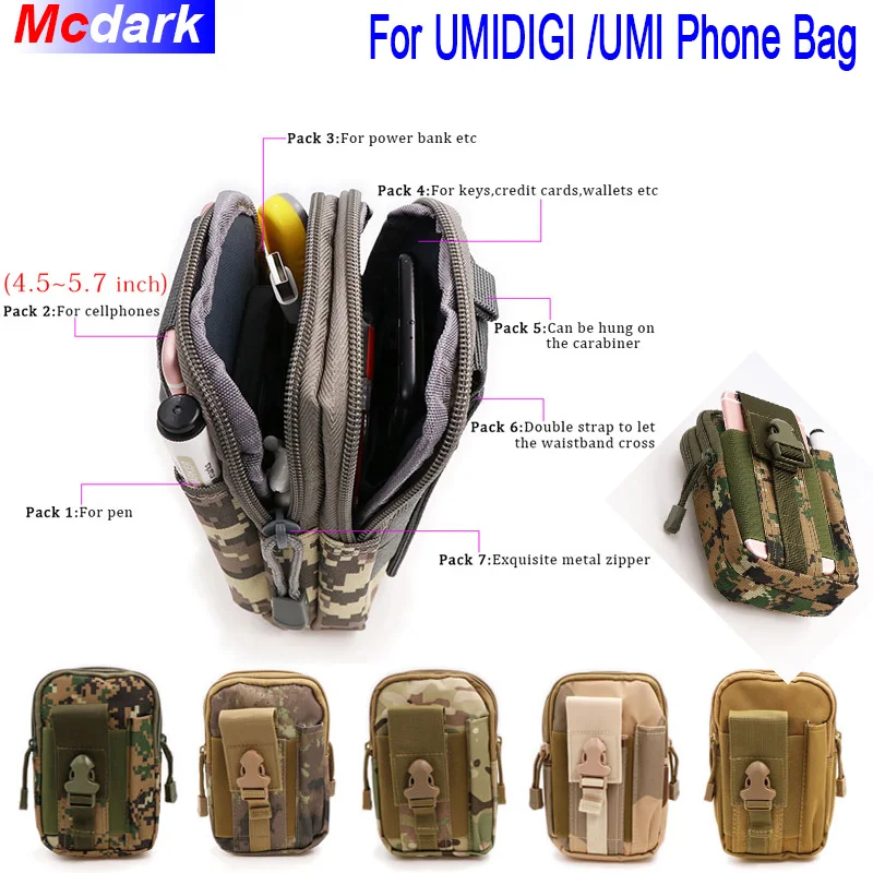 Универсальная уличная тактическая кобура для UMIDIGI Crystal Z1 Pro военная сумка на пояс