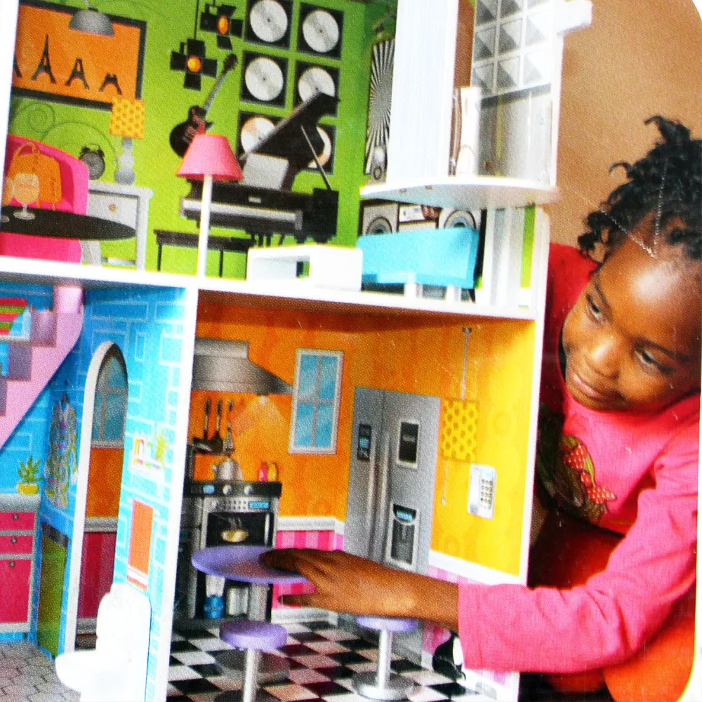 110 см Деревянный кукольный домик комплект с мебели Рабочий Лифт Diy ролевые игры игрушки идеальный подарок Кукольный дом большая игрушка для девочки
