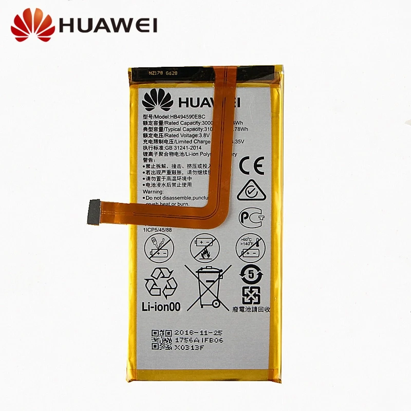 Оригинальная замена Батарея HB494590EBC для huawei Honor 7 Glory PLK-TL01H ATH-AL00 PLK-AL10 Натуральная кожа телефон Батарея 3100 мА-ч