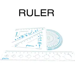 Новый экологически чистый пластик правитель алюминий транспортир студентов математическая Геометрия треугольная линейка комплект офис