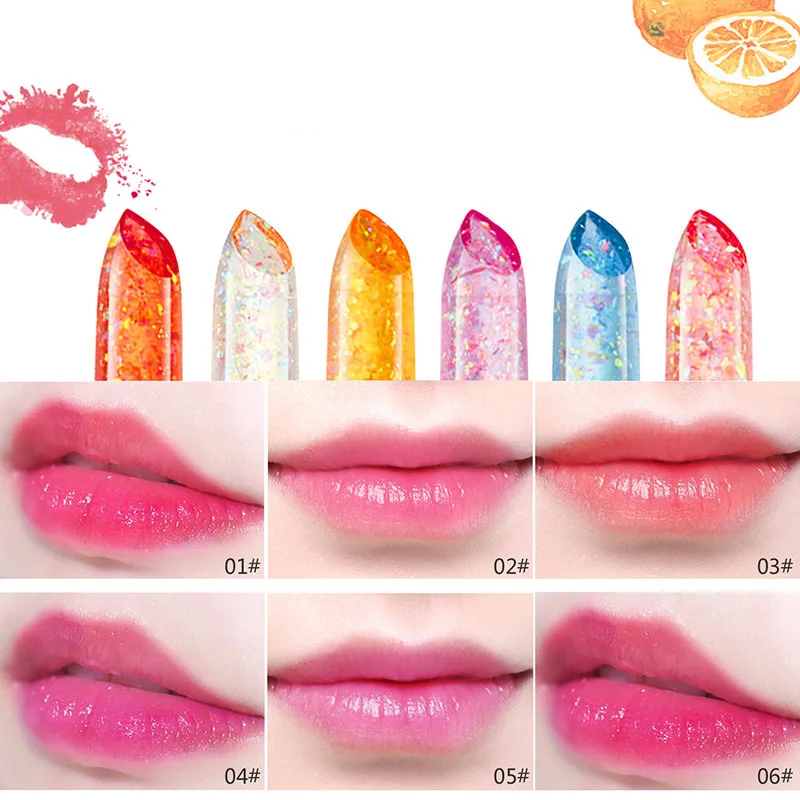 

High Quality Jelly Lipstick Temperature Changing Color Lip Tint Long Lasting Waterproof Lip Balm Makeup Tool