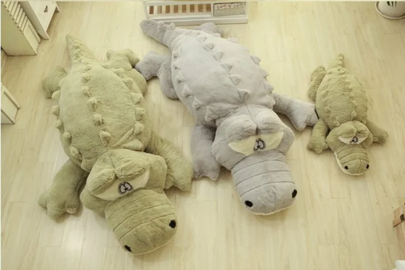 Creative Oversized Cute Crocodile Lying Section Plush Pillow Mat Plush Hand Doll Stuffed Toy Cartoon Plush Toys Kids Prize Gift