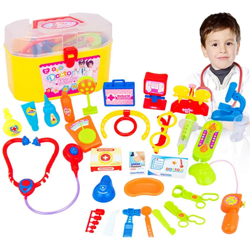 

30 Pieces/Set Children Pretend Play Doctor Nurse Toy Set Portable Suitcase Medical Kit Kids Educational Role Play Classic Toys