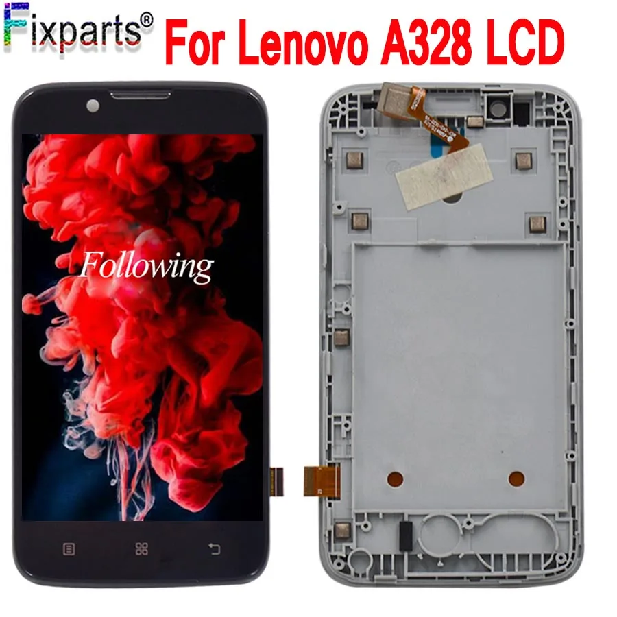 

Black/White Tested 4.5" For Lenovo A328 LCD Display+Touch Screen Digitizer Assembly With Frame Replacement Parts + Tools