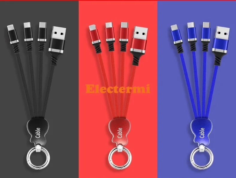 

3in1 USB Cable for iPhone X 8 7 6 Cable Micro USB Type C Cable for Samsung S9 S8 Charging Cable 2.4A Charger Cord