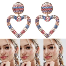 Jujia, дизайн сердца,, Винтажный дизайн, хрустальные серьги, модные женские массивные серьги для женщин, модные серьги