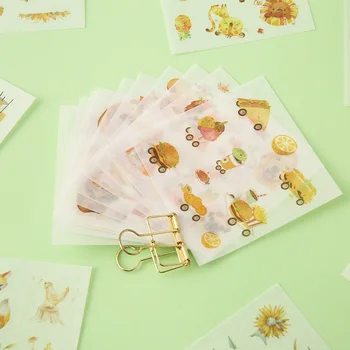 

45sheet/box Hot Stamping Paper Sticker Ocean Stars Travelling Washi Stickers Decor Stationery Craft Diy Diary Album Stickers