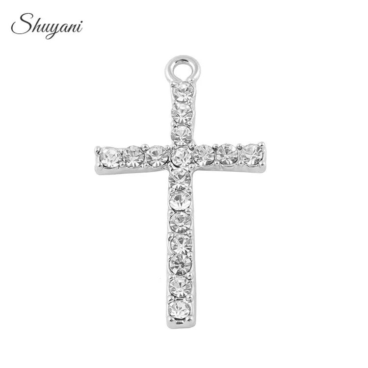 20PCS-New-Metal-Clear-Rhinestone-Crosses-Charms-Pendant-fit-Bracelet-Necklace-DIY-Handmade-Craft-33-20mm