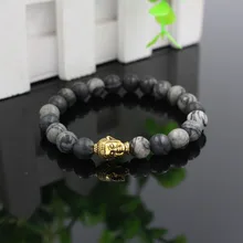 Натуральная сеть сосновый буддизм бусины в виде голов эластичный растяжимый браслет