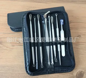 

by dhl 200sets 8pcs/set Stainless Steel Blackhead Remover Tool Kit Blackhead Acne Comedone Pimple Blemish Extractor with bag hot