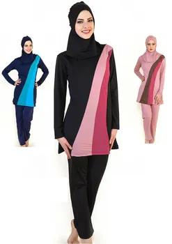 

New Hot Women Modesty Muslim Swimwear Full Cover Islamic Beachwear Swimsuit Swimming Bathing Beach Swimwear Set