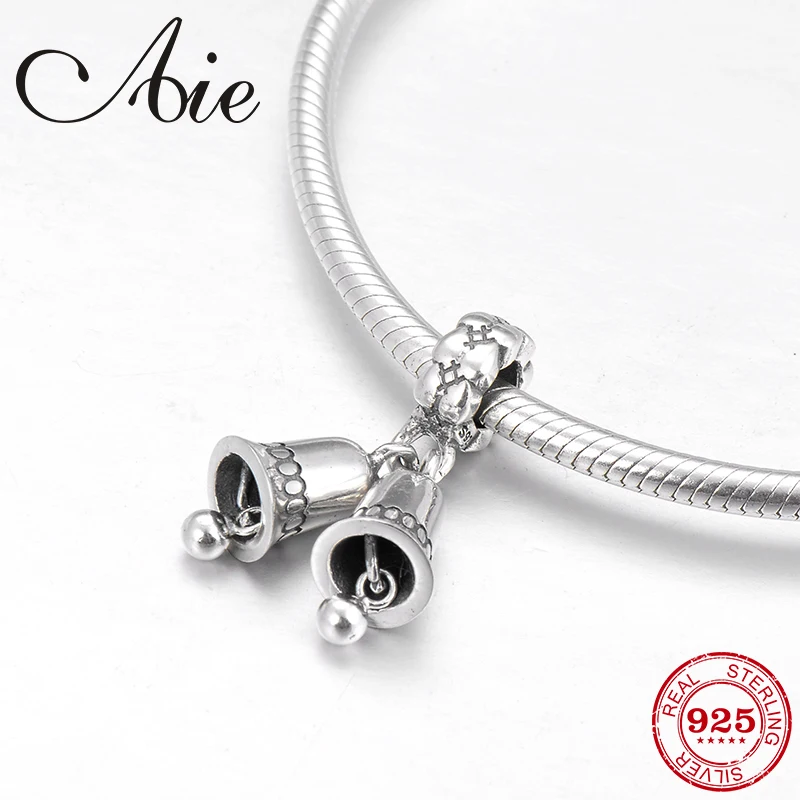

Small bell 925 Sterling Silver fashion Christmas gift fine Pendant Beads Fit Original Pandora Charm Bracelet Jewelry making