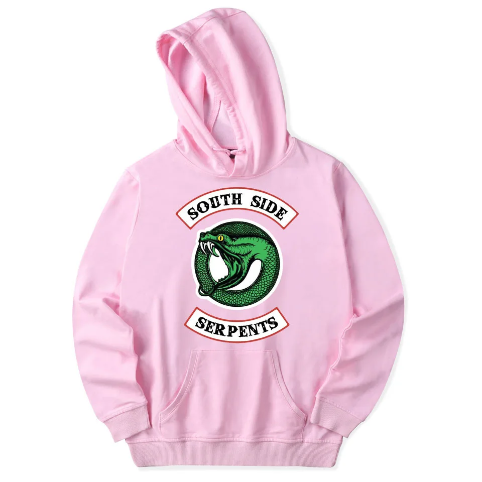 Pink Ривердейл Толстовка Для мужчин Для женщин "South Side serpents" Harajuku ривердейл Southside для мальчиков больших размеров для девочек; свитера пуловер толстовки - Цвет: Pink