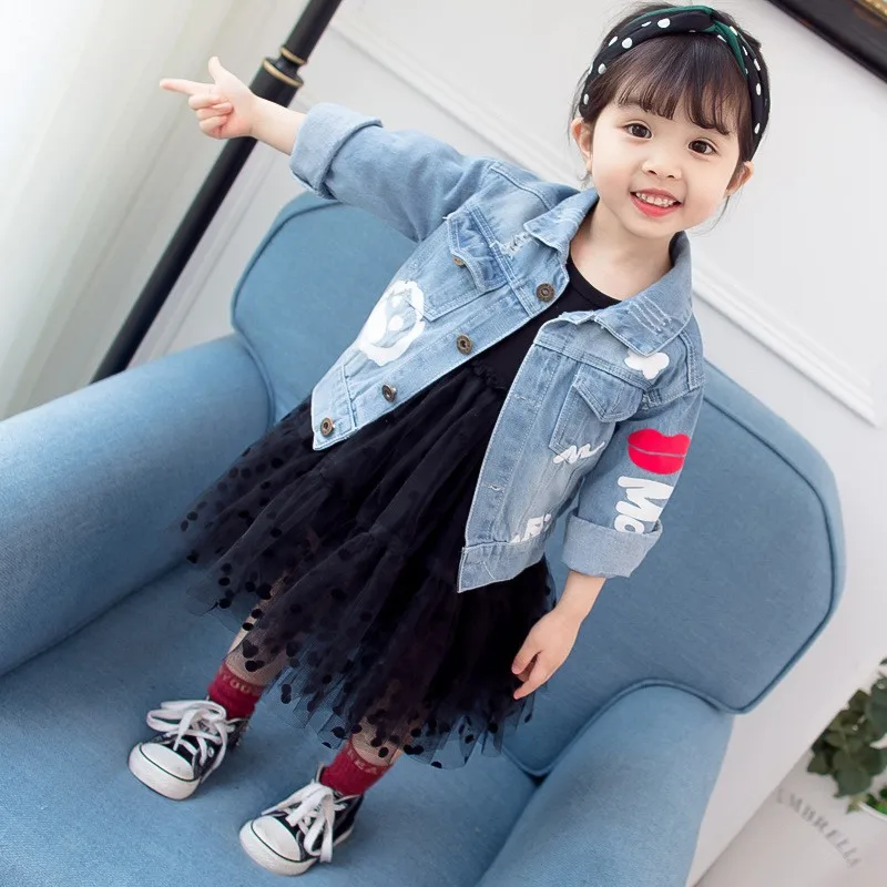 Baby Girls Jacket Fashion Spring Autumn Denim Coats Children's Windbreaker Outerwear
